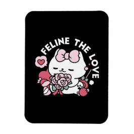 Kattdjuret Kärlek - Cute Valentines kattdesign Magnet