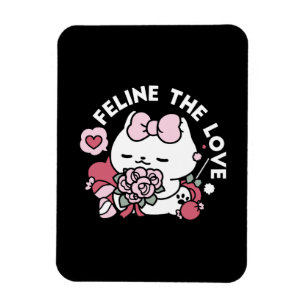 Kattdjuret Kärlek - Cute Valentines kattdesign Magnet