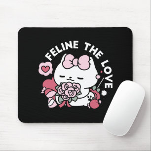Kattdjuret Kärlek - Cute Valentines kattdesign Musmatta