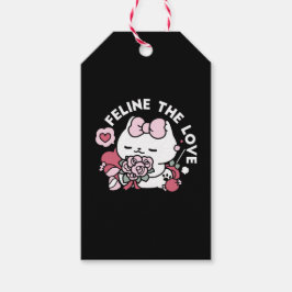Kattdjuret Kärlek - Cute Valentines kattdesign Presentetikett