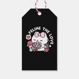 Kattdjuret Kärlek - Cute Valentines kattdesign Presentetikett