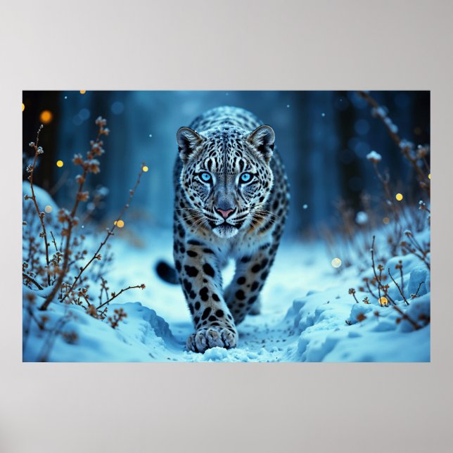 Kattdjuret på ögon, frusen värld poster (Framsidan)