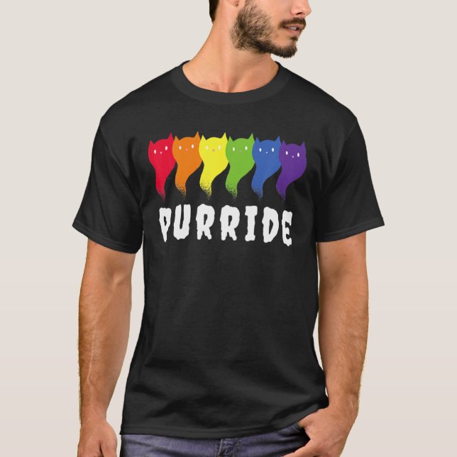 Kattdjuret Purride Lgbt Gay pride Cat T Shirt (Framsida)