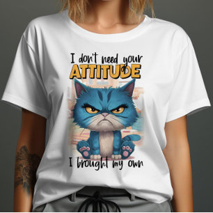 Kattdjuret Rebel: Blått katt med Gult Ögon T Shirt