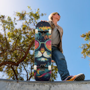 Kattdjuret Retro Geek Chic Mini Skateboard Bräda 18,5 Cm