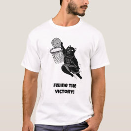 Kattdjuret segern! Funny Cat-Basketball T Shirt