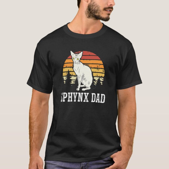 Kattdjuret Sphynx Pappa Hairless Cat Kitten Pappa  T Shirt (Framsida)