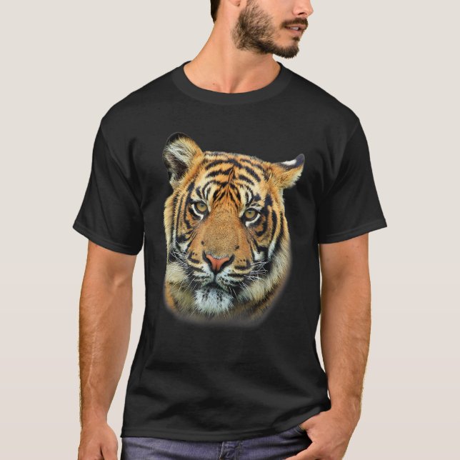 Kattdjuret Tiger Predator Illustration T Shirt (Framsida)