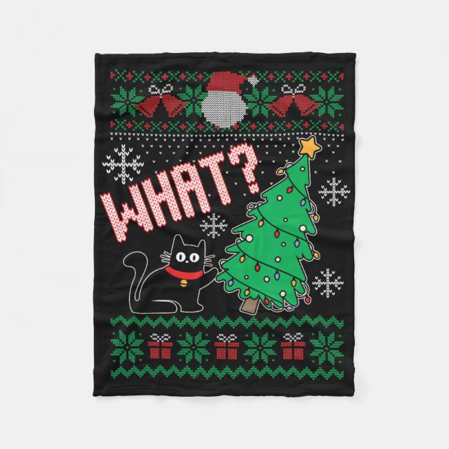 Kattdjuret Ugly Chris Cat Ugly God jul Fleecefilt (Framsidan)