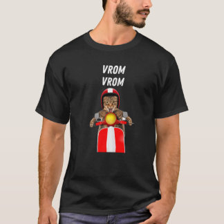 Kattdjuret Vrom Vrom Crazy Cat Motorcycle Tävla Co T Shirt