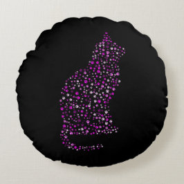 Kattdjurets avtrycksbild rund kudde