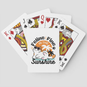 Kattdjurets Bra i solskenet - relaxat Tropiskt kat Casinokort