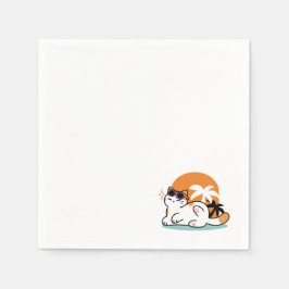 Kattdjurets Bra i solskenet - relaxat Tropiskt kat Pappersservett