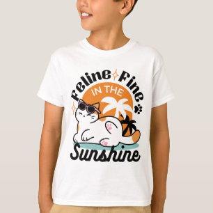 Kattdjurets Bra i solskenet - relaxat Tropiskt kat T Shirt