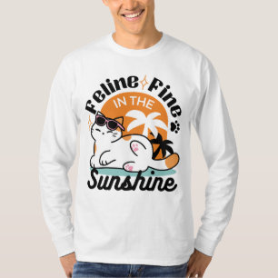 Kattdjurets Bra i solskenet - relaxat Tropiskt kat T Shirt