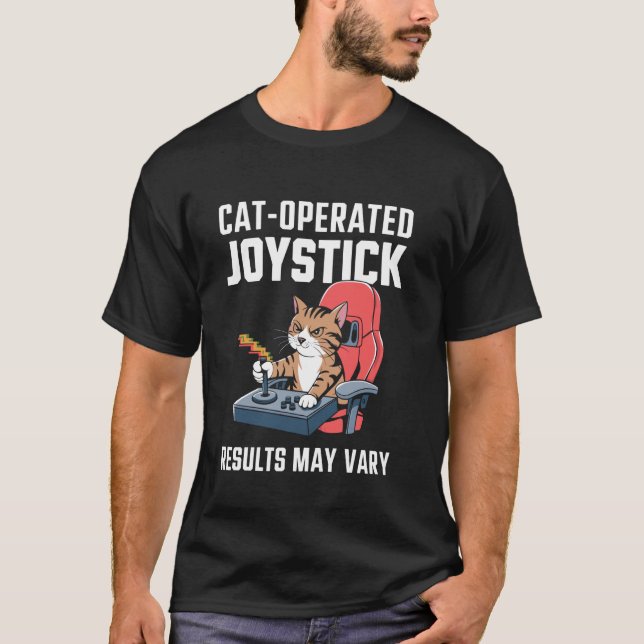 Kattdriven Joystick Resultat Kan Variera Katter Oc T Shirt (Framsida)