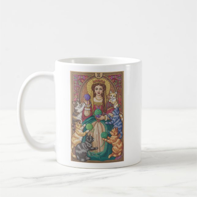 Kattdrottningens Tarotkort Mugg (Vänster)
