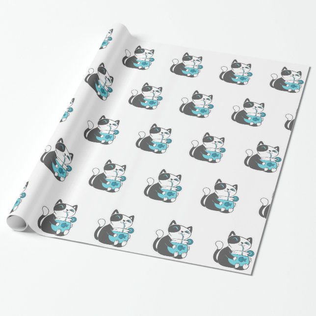 Kattdrycker från halm - Välj bakgrund färg Presentpapper (Utrullad)