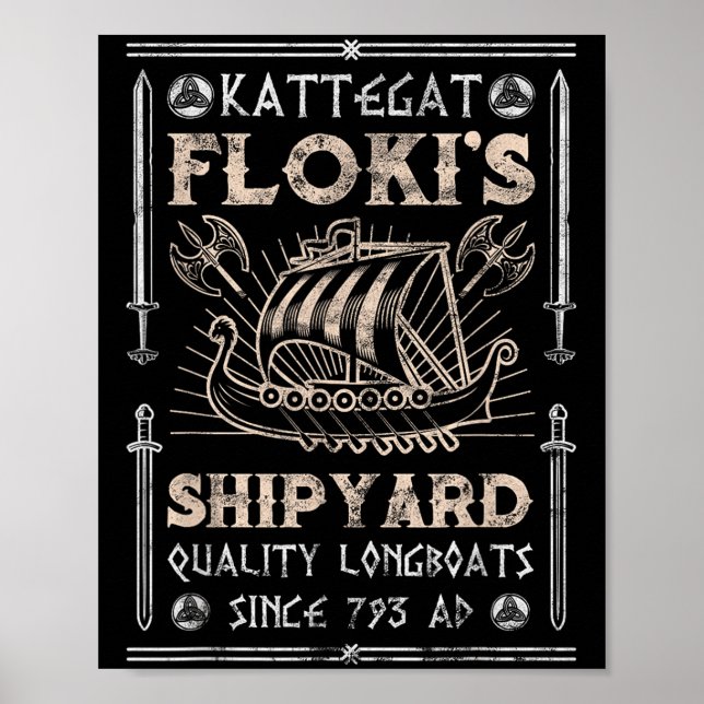 Kattegat Flokis Shipyard Nordic Mythology Viking Poster (Framsidan)