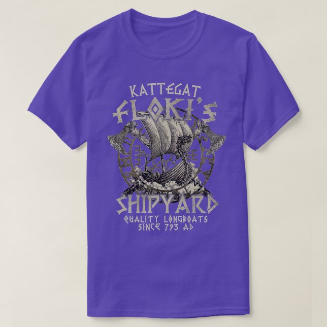 Kattegat Flokis Shipyards kvalitetslångbåtar sedan T Shirt (Design framsida)