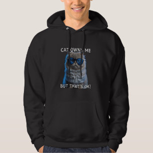 Katten äger mig, Rolig kattpappa, Söt kattmamma, K Hoodie