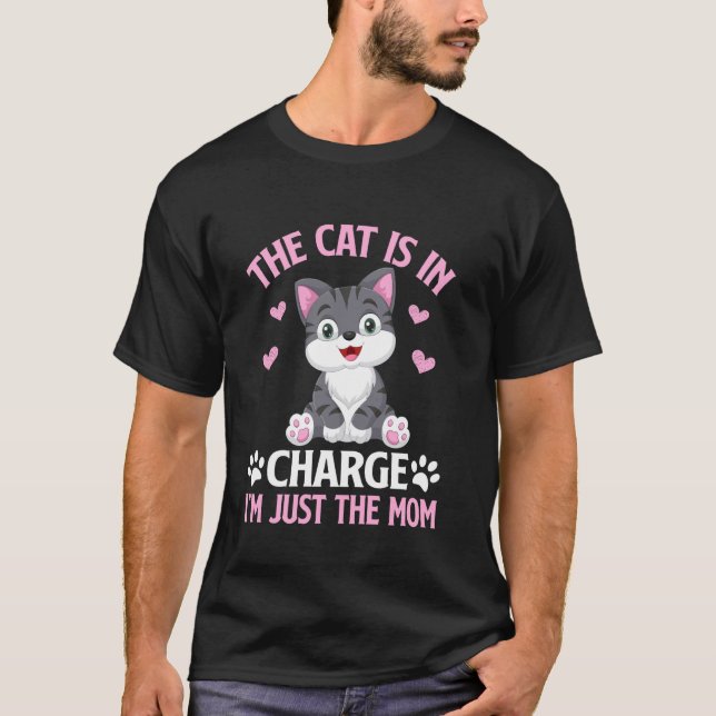Katten är ansvarig Bara den mamma Katt Mamma T Shirt (Framsida)