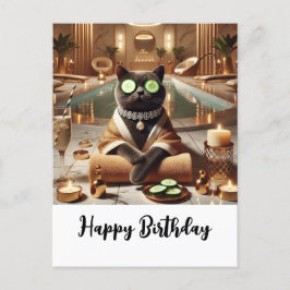 Katten är avslappnad i spa vykort