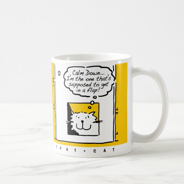 Katten är i en liten fläck! Roligt Cat Lover Kaffemugg (Höger)