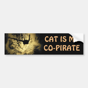 Katten är min Co-Pirat Bildekal