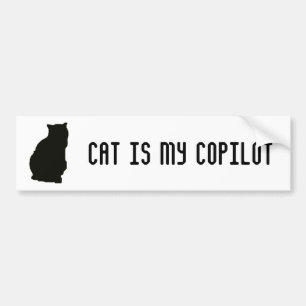 Katten är min copilot bildekal