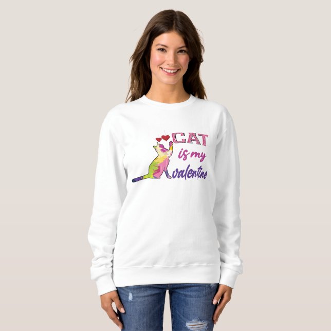 Katten är min valentin, min katt är min valentin t shirt (Hel framsida)
