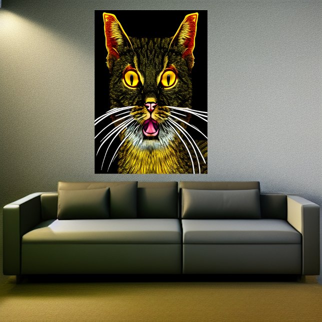 Katten är rädd | AI Art Poster (Skapare uppladdad)