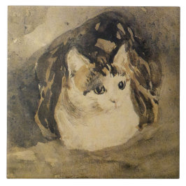 Katten (av Gwen John) Kakelplatta