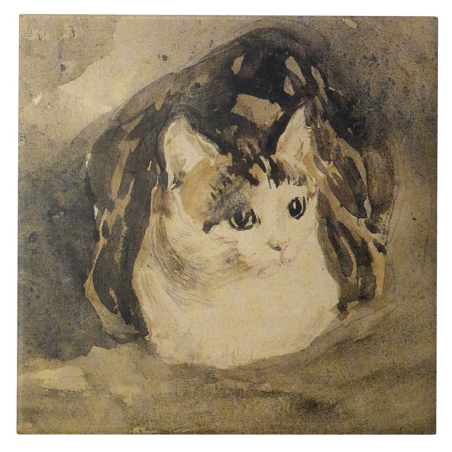 Katten (av Gwen John) Kakelplatta (Framsidan)