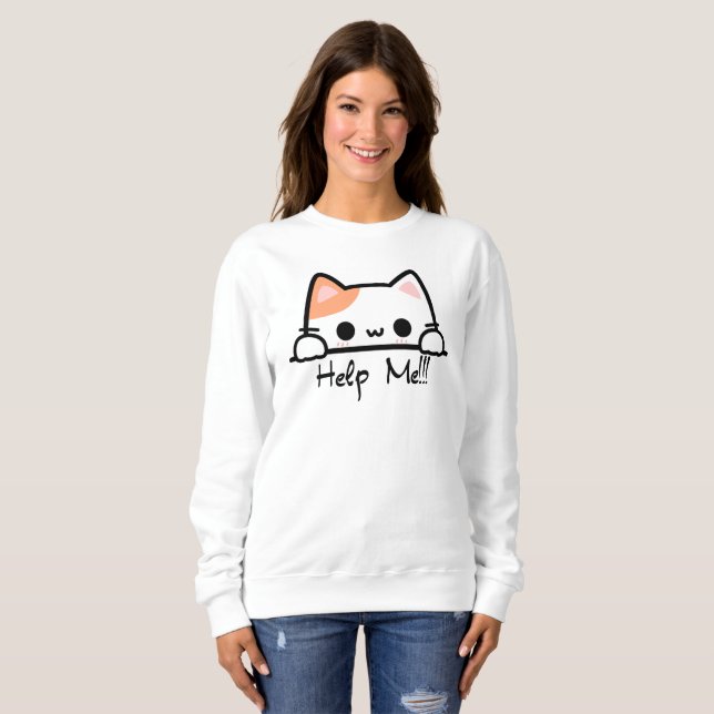 Katten ber om hjälp! t shirt (Hel framsida)