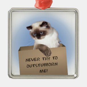 Katten boxas in julgransprydnad metall