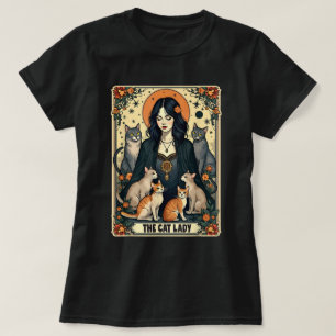 Katten Dam Tarot Card Witchy Gothic Cat Mamma T Shirt