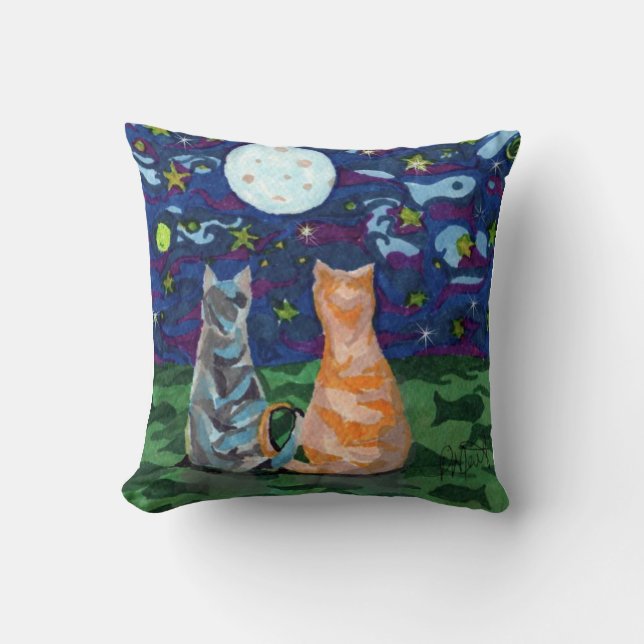Katten drömm vändbar konst kudde (Framsida)