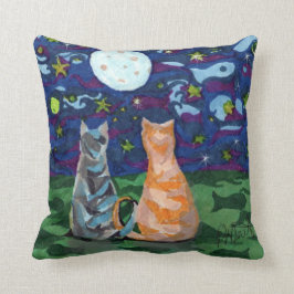 Katten drömm vändbar konst kudde