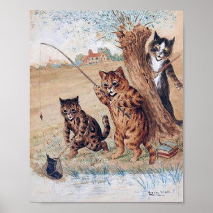 Katten Fångade Stövlarna, Louis Wain Poster