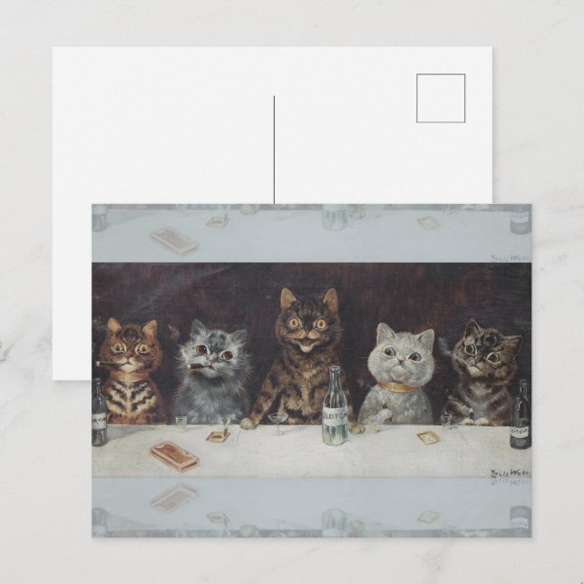 Katten firar studenten vykort (Fram/baksida)