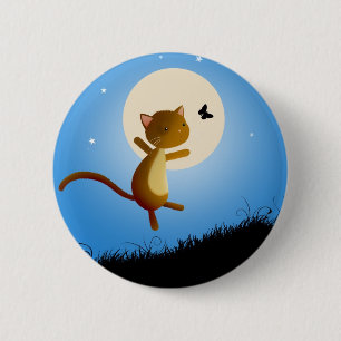 katten följer dina drömmar - klämma fast emblem knapp