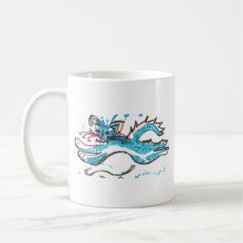 katten för vatten för kaffemuggen hoppar den kaffemugg