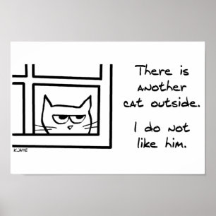 Katten gillar inte den andra katten poster