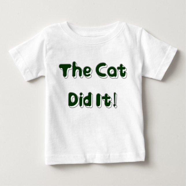 Katten gjorde det! Barnkläder Tee (Framsida)