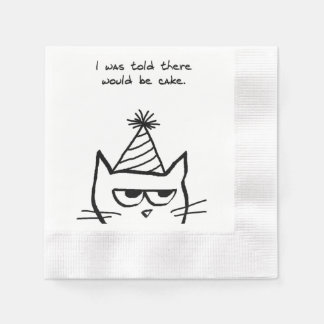 Katten Hates Birthdays - Lusnyt Cat Party Napkins Pappersservett