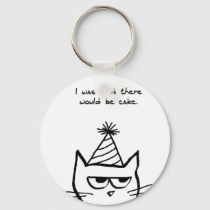 Katten Hates Birthdays - Lustigt Cat Keychain Nyckelring