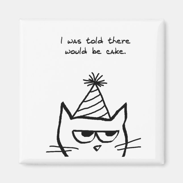 Katten Hates Birthdays - Lustigt Cat Magnet (Framsidan)