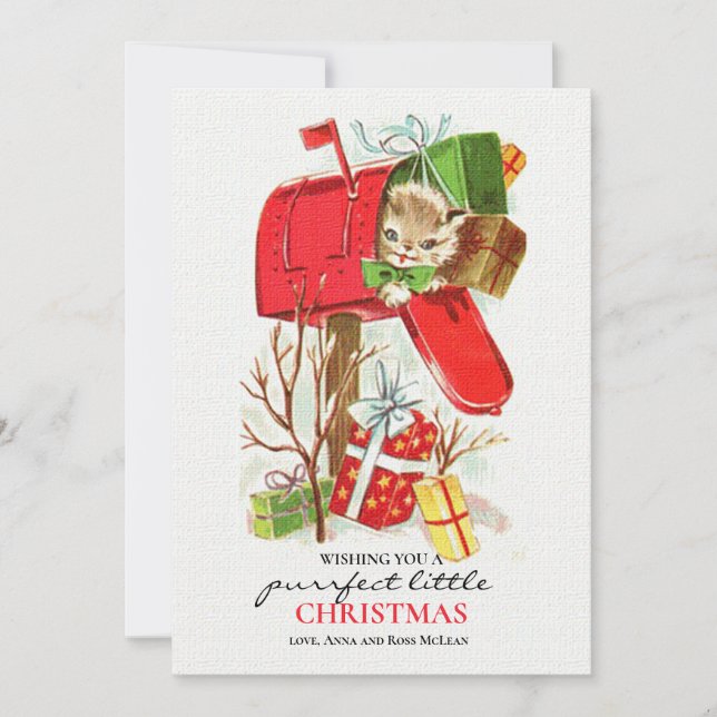 Katten i brevlådan julkort (Framsida)