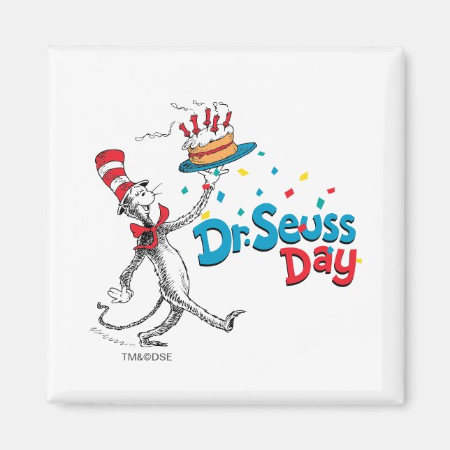 Katten i Hat | Seuss-dagen Magnet (Framsidan)
